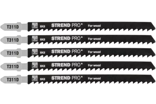 Fűrészlap Strend Pro T311D, szúrófűrészhez, 132 mm, 6 fog, fához, csomag 5 db