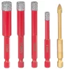 Lyukfúró készlet Strend Pro Premium, 6-8-10-12 mm, HEX, 6 mm gyémánt üvegfúró, koronafúrók, professz