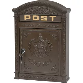 Edgar díszes postaláda – 31,5 × 9,5 × 44,5 cm, barna
