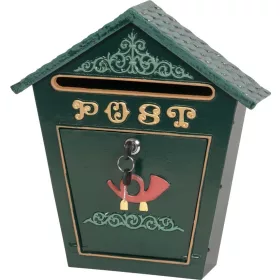   Albert díszes postaláda esővédő tetővel – 36 × 9 × 38 cm, zöld