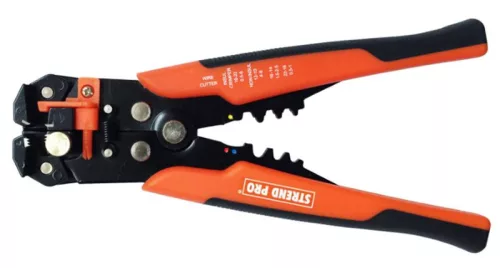 Strend Pro AWS 066 fogó, 205 mm, kábelekhez, villanyszerelőkhöz, takarásmentesítéshez, szigetelés eltávolításához, 0,2-6 mm2, Cr12MoV