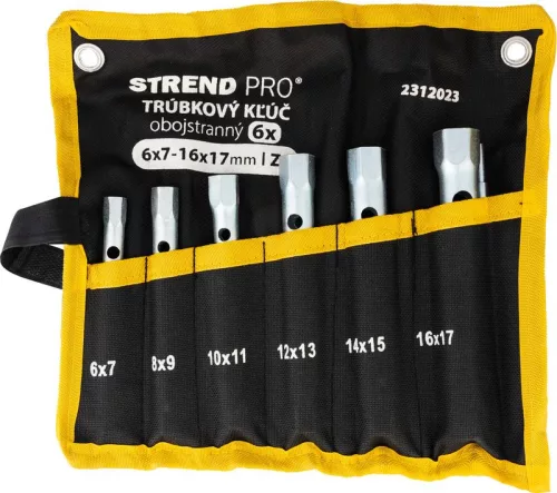 Kulcs Strend Pro, 6x7-16x17 mm, cső, kétoldalas, Zn, 6 db-os készlet