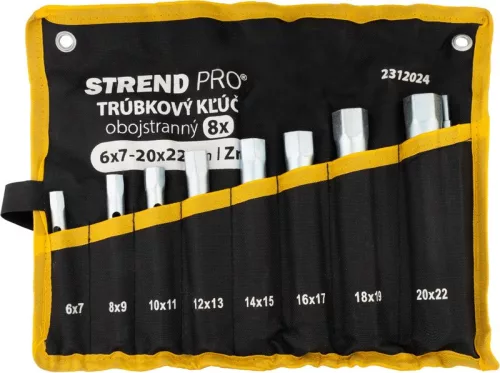 Kulcs Strend Pro, 6x7-20x22 mm, cső, kétoldalas, Zn, 8 db-os készlet