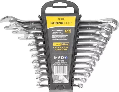 Kulcs készlet Strend Pro HR31584, 12 részes, Cr-V, 6-22 mm, csillag-villás