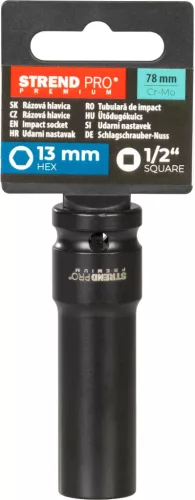 Toldat Strend Pro Premium, ütvecsavarozó, hosszított, 1/2", 6-szög, CrMO, 13 mm