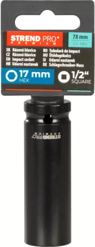 Hosszabbító Strend Pro Premium, ütve, meghosszabbított, 1/2", 6-szög, CrMO, 17 mm