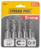 Strend Pro BitFej MS84, mágneses, 8 mm, 1/4" 5 db-os