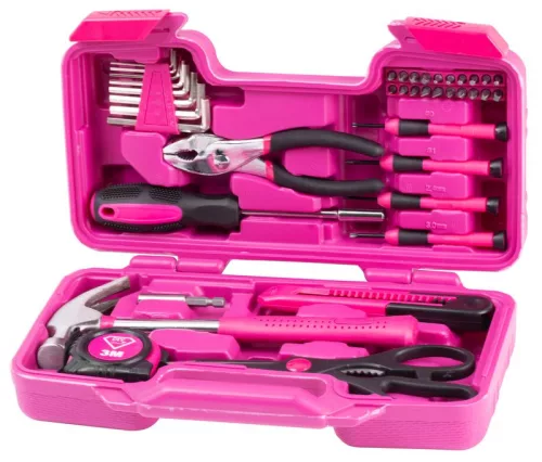 Szerszámkészlet LADIES PINK SET01, nőknek, 39 részes, rózsaszín, bőröndben