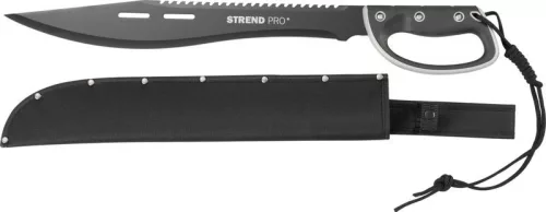 Strend Pro Tactical, Bozótvágó tokkal, fűrésszel, kézvédelemmel, fekete, 61 cm