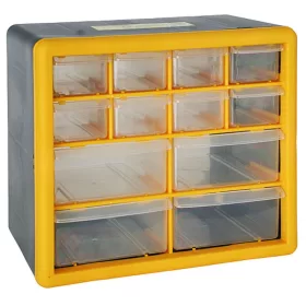   Alkatrész-rendszerező szekrény Strend Pro SBx3045-B, falra, 12 fiók, 26.5x16x23.5 cm, max. 12 kg