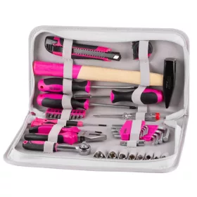  Szerszámkészlet LADIES PINK SET11, nőknek, 39 részes, rózsaszín, táskában