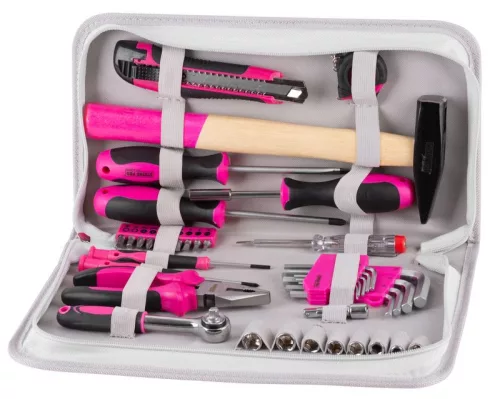 Szerszámkészlet LADIES PINK SET11, nőknek, 39 részes, rózsaszín, táskában