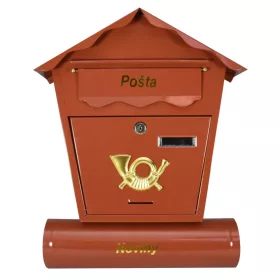   NESTOR postaláda újságtartóval – 37 × 10 × 44 cm, barna