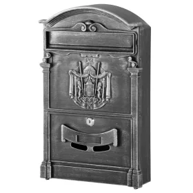   GLA-Alu alumínium postaláda – 25,5 × 9 × 41 cm, antik ezüst