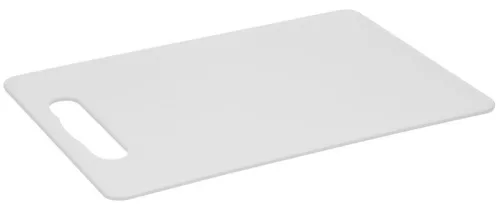 MagicHome műanyag vágódeszka akasztófüllel – 33,5 × 23 × 0,5 cm, fehér
