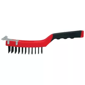  Drótkefe Strend Pro ComfortGrip CG385, 4 soros, acél, kaparóval