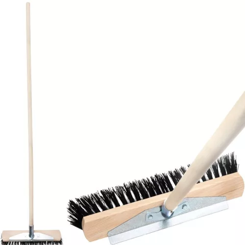 Geco U400.3 DUO WH úttisztító seprű nyéllel, PVC/acél sörtékkel – 400 mm