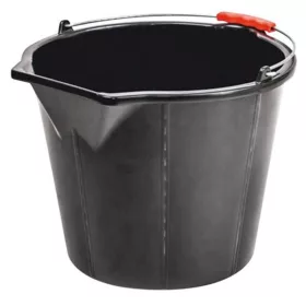  Vödör ReCycled STRONG, 15 literes, építőipari, kiöntővel, extra erős, műanyag fogantyú, fekete