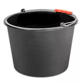   Vödör ReCycled, 12 literes, építőipari, műanyag, műanyag fogantyú, fekete