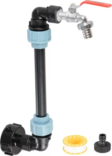 Strend Pro Garden készlet, 3/4" szelep + műanyag szűkítő 59 mm + 3/4" leeresztő, IBC tartályhoz