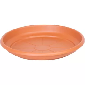   ICS ERICA, Kerek műanyag alátét virágcseréphez, terrakotta színű, 20 cm