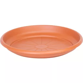   ICS ERICA, Kerek műanyag alátét virágcseréphez, terrakotta színű, 22 cm