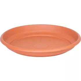   ICS ERICA, Kerek műanyag alátét virágcseréphez, terrakotta színű, 33 cm