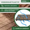 WPC fa hatású műanyag teraszburkolat, PP, 31x31x2, barna és szürke szín, 9 db