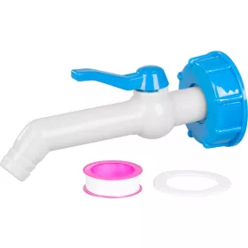   Strend Pro Műanyag leeresztőcsap-készlet, 3/4"- 45°, 193 mm, IBC tartályszűkítővel, PVC