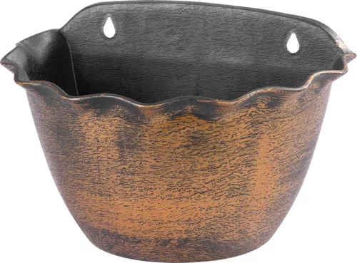 Strend Pro Wave, Függő virágcserép, 26x18 cm, arany, fémes hatású