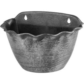   Strend Pro Wave, Függő virágcserép, 26x18 cm, ezüst, fémes hatású