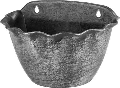 Strend Pro Wave, Függő virágcserép, 26x18 cm, ezüst, fémes hatású