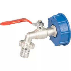   Strend Pro készlet, 3/4" szelep + 60 mm-es műanyag szűkítő + 1" kimenet, IBC tartályhoz, cink bevonatú
