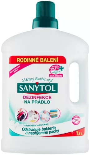 Sanytol Fertőtlenítő ruhákhoz, fehér virág illat, 1500 ml