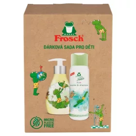   Frosch gyermek ajándékkészlet – 2 az 1-ben tusfürdő és sampon + folyékony szappan, 2 × 300 ml