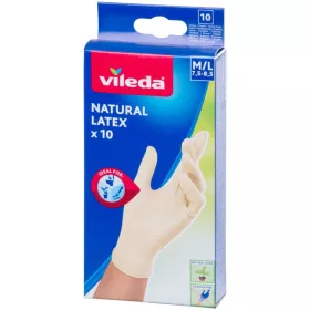   Vileda Natural Latex egyszer használatos latex kesztyű – M/L, 10 db