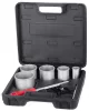 Lyukfúró készlet befogóval HT01-6008, 33-53-67-73-83 mm, gyémánt koronafúrók reszelővel