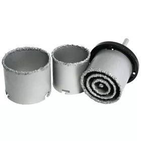   Lyukfúró készlet befogóval HT01-4001, 33-53-67-73-83 mm, gyémánt koronafúrók
