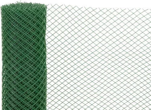 ECONOMY 6, Műanyag háló, 1000/20x20 mm, 45°-os négyzetes minta, 300g/m2, zöld, 10 m-es teke