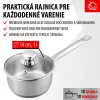 MagicHome Chloe rozsdamentes acél nyeles lábas üvegfedővel – Ø 14 cm, 1000 ml
