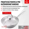 MagicHome Chloe rozsdamentes acél serpenyő üvegfedővel – Ø 24 cm, 2500 ml