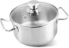 MagicHome Chloe rozsdamentes acél lábas üvegfedővel – Ø 16 cm, 1500 ml