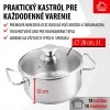 MagicHome Chloe rozsdamentes acél lábas üvegfedővel – Ø 20 cm, 3000 ml