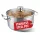 MagicHome Chloe rozsdamentes acél lábas üvegfedővel – Ø 22 cm, 4000 ml