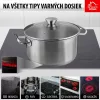 MagicHome Chloe rozsdamentes acél lábas üvegfedővel – Ø 24 cm, 5500 ml