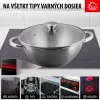 MagicHome Chloe rozsdamentes acél wok edény üvegfedővel – Ø 26 cm, 5 liter