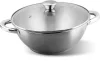 MagicHome Chloe rozsdamentes acél wok edény üvegfedővel – Ø 26 cm, 5 liter