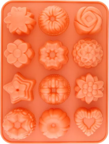 MagicHome szilikon muffinforma különböző formákkal – 21,2 × 15,6 × 3 cm