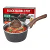 MagicHome Black Marble Line nyeles lábas üvegfedővel, márványhatású tapadásmentes bevonattal – Ø 16 cm, 1300 ml