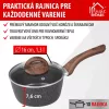 MagicHome Black Marble Line nyeles lábas üvegfedővel, márványhatású tapadásmentes bevonattal – Ø 16 cm, 1300 ml